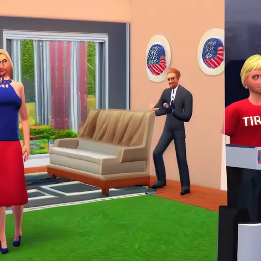 Prompt: donald trump in the sims