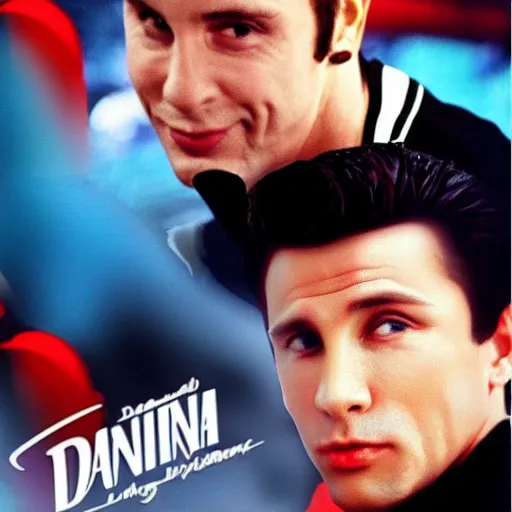 Image similar to vladimir putin as danny zuko in grease, hollywood movie poster, realistic,