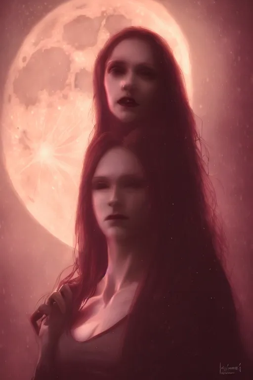 Image similar to Riveting Charismatic female vampire Pandora, portrait, atmospheric lighting, painted, intricate, Highgate cemetery, volumetric lighting, beautiful, moon light, sharp focus, ultra detailed, by Leesha Hannigan, Ross Tran, Thierry Doizon, Kai Carpenter, Ignacio Fernández Ríos