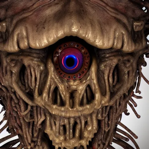 Image similar to scp creepy animatronic, hyper realism, grimdark, terrifying, horror, closeup, highly detailed, 8 k,