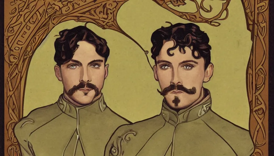 Image similar to art nouveau portrait of duke leto atreides