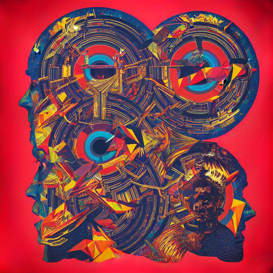 Image similar to album cover design design depicting the alter to the ai machine gods, by jonathan zawada, pi - slices, and tristan eaton, digital art