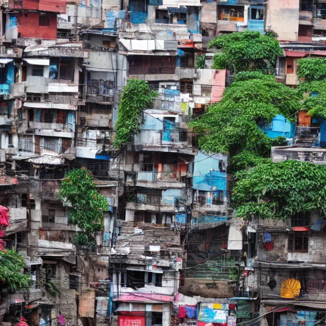 Prompt: streets of mumbai, 2 0 7 0, mossy buildings, high fidelity, uncompressed png, indian caravans