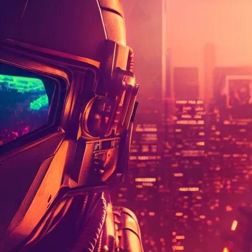 Prompt: professional closeup photo of astronaut from low angle shot with cyberpunk city on background, synthwave, blade runner, hyperrealistic masterpiece, trending on artstation, cgsociety, kodakchrome, golden ratio, cinematic, composition, beautiful lighting, hyper detailed, sharp focus, octane render, 4 k, unreal engine
