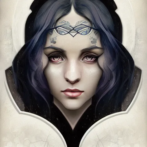Prompt: an art nouveau, ( streamline moderne ), multi - racial portrait in the style of anna dittmann and charlie bowater and tom bagshaw. very large, clear, expressive, and intelligent eyes. symmetrical, centered, ultrasharp focus, dramatic lighting, photorealistic digital matte painting, intricate ultra detailed background.