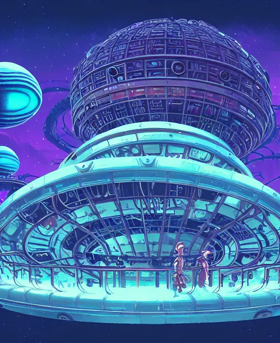 Prompt: a roller coaster made out of alien creatures, biological, in the style of a round spaceship, surrounded by auras, by dan mumford, yusuke murata, makoto shinkai, ross tran, cinematic, unreal engine, cel shaded, featured on artstation, pixiv