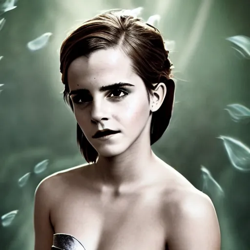 Prompt: Emma Watson modeling as Ruto from Zelda, (EOS 5DS R, ISO100, f/8, 1/125, 84mm, postprocessed, crisp face, facial features)