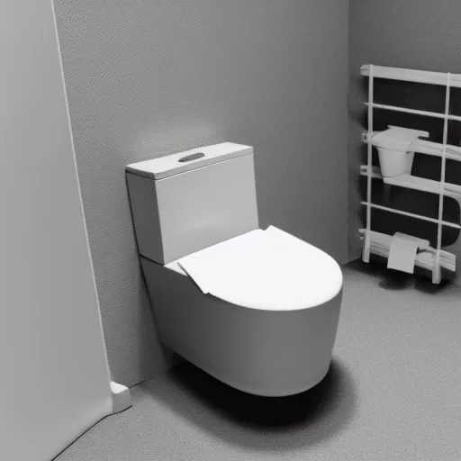 Prompt: an toilet design with chair gaming design