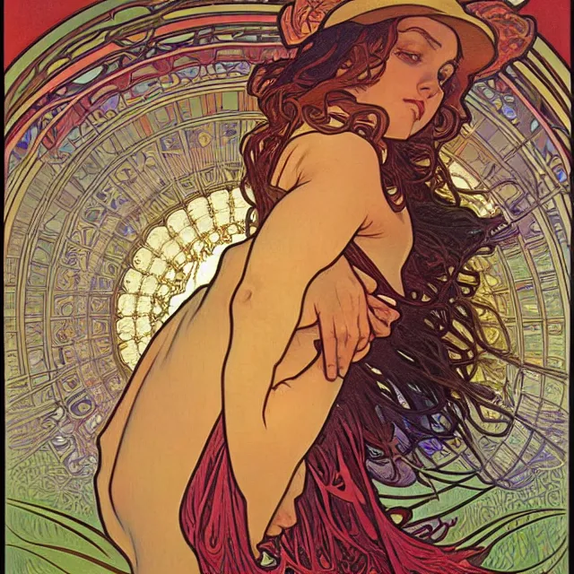 Prompt: i'm here, not going anywhere. oil painting, by jean giraud ross tran alphonse mucha dan mumford