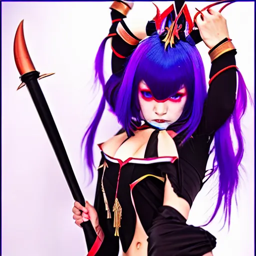 Image similar to shuten douji from fate, oni horns