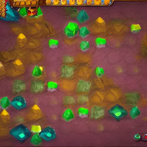 Prompt: dwarfs mining gems