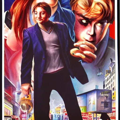 Prompt: toby maguire is a high school bully, airbrush art, drew struzan illustration art, key art, movie poster