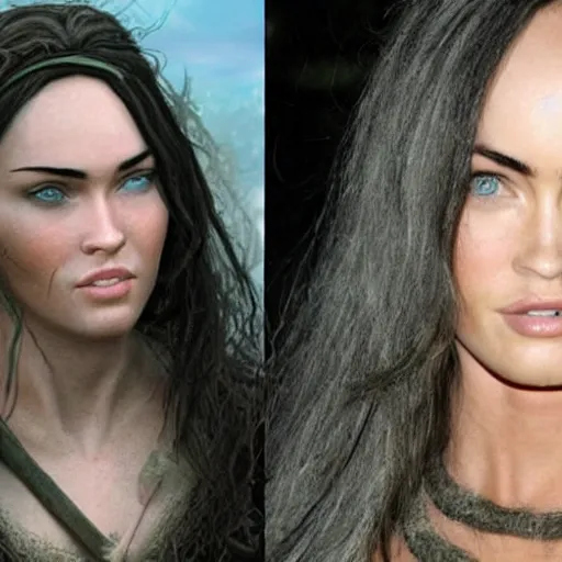 Image similar to a female hobbit that looks like megan fox