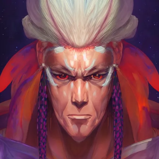 Image similar to anime portrait of Apollo24 as a shaman yedi using dark force to eliminate trump as an anime antagonist by Stanley Artgerm Lau, WLOP, Rossdraws, James Jean, Andrei Riabovitchev, Marc Simonetti, and Sakimichan, trending on artstation