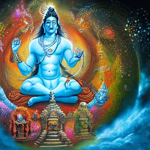 Prompt: lord shiva creating the multiverse, fantasy artwork