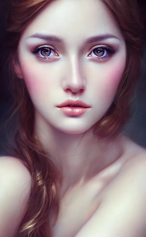 Image similar to a gorgeous russian female photo, bokeh, beautiful face, professionally retouched, soft lighting, realistic, smooth face, full body shot, torso, dress, perfect eyes, sharp focus on eyes, 8 k, high definition, insanely detailed, intricate, elegant, art by artgerm and kyoung hwan kim