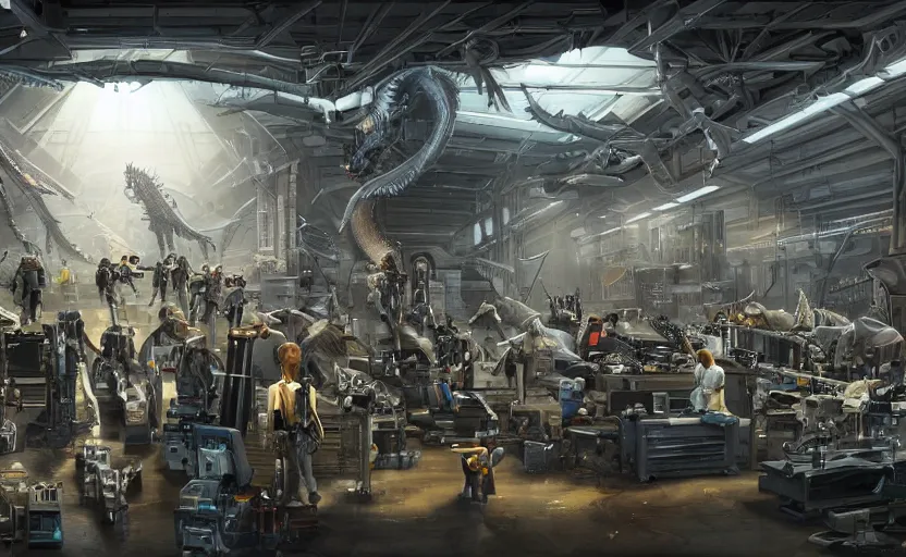 epic scenic shot, highly detailed weapons laboratory, | Stable ...