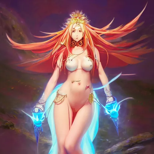Prompt: anime portrait of Aphrodite as a shaman yedi using dark force to eliminate trump as an anime antagonist by Stanley Artgerm Lau, WLOP, Rossdraws, James Jean, Andrei Riabovitchev, Marc Simonetti, and Sakimichan, trending on artstation