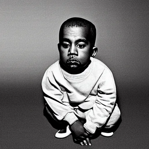 Image similar to photo of miniature Kanye West under an electron microscope
