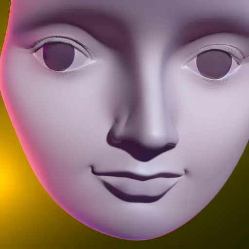 Image similar to a portrait of an abstract face with polygon 3 d. depth of field. lens flare