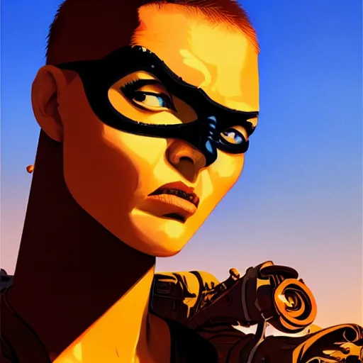 Image similar to face icon stylized minimalist mad max : fury road, loftis, cory behance hd by jesper ejsing, by rhads, makoto shinkai and lois van baarle, ilya kuvshinov, rossdraws global illumination