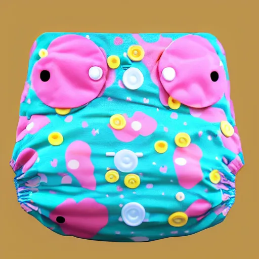 Prompt: kawaii babyish disposable diaper design