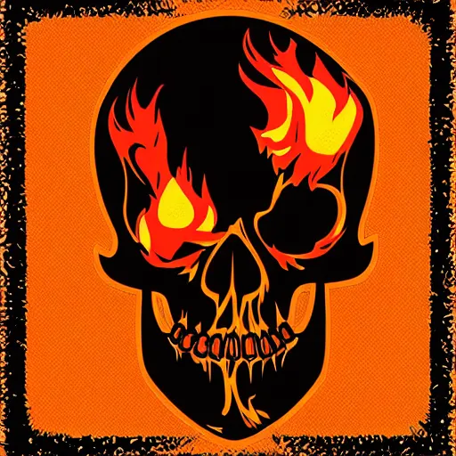 Image similar to vector art icon of a flaming skull