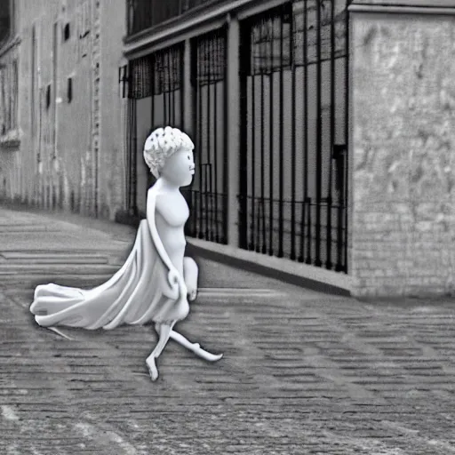 Prompt: a biblically accurate angel floating about in a street seen in a security camera footage, photorealistic