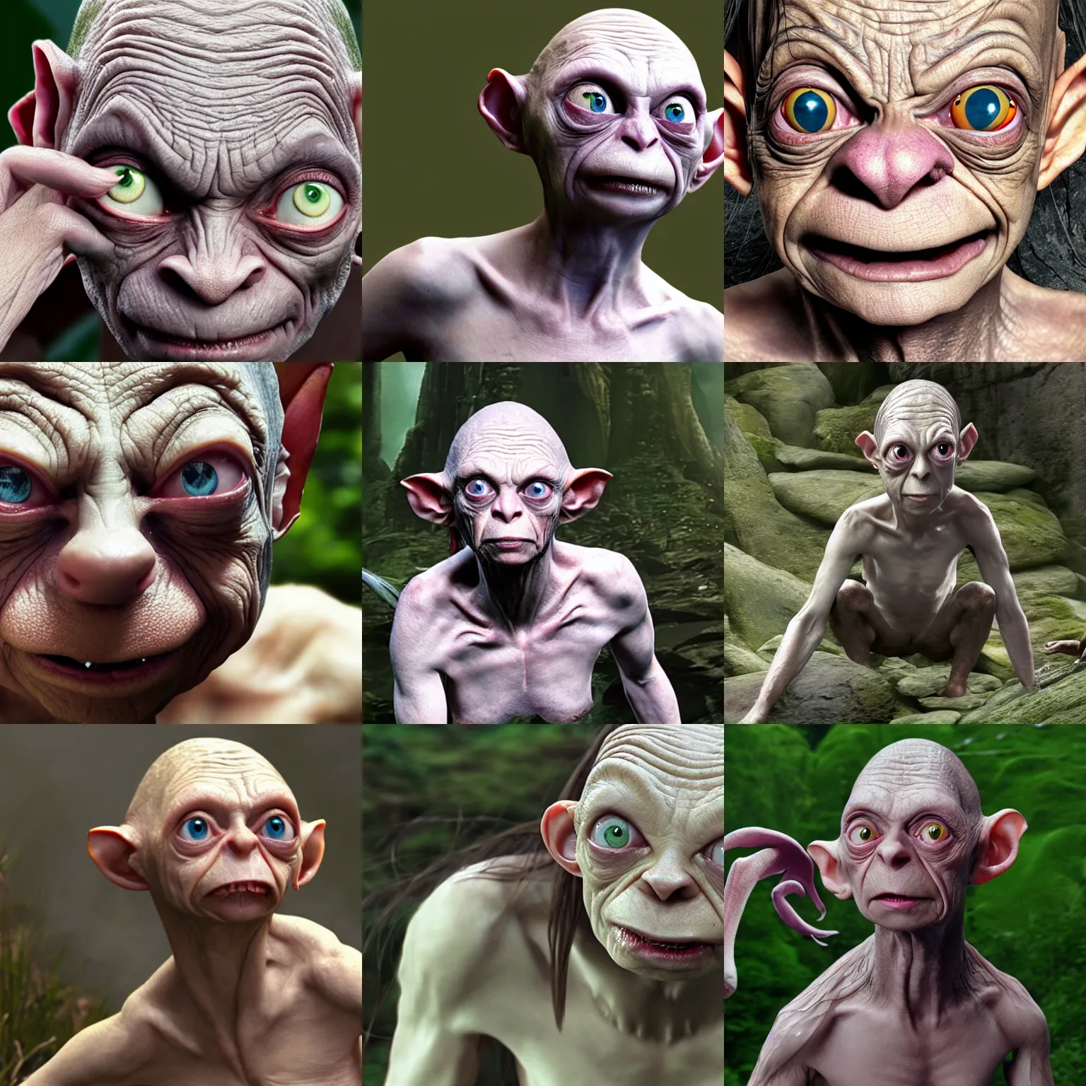 Prompt: a photo of emilly blunt as gollum, high resolution