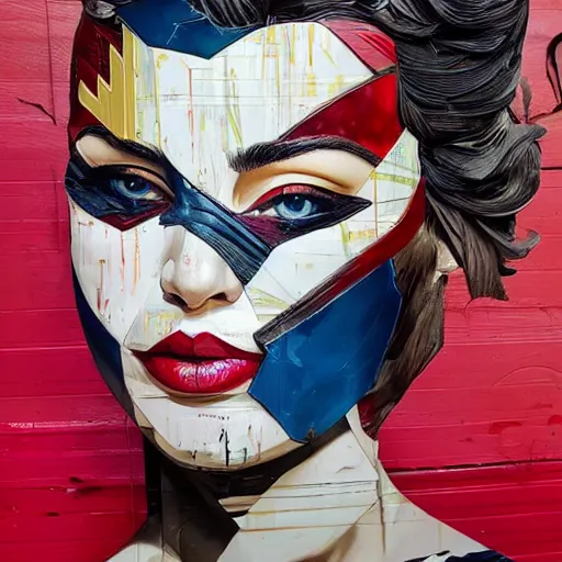 Prompt: a beautiful sculpture designed by Sandra Chevrier, superhero