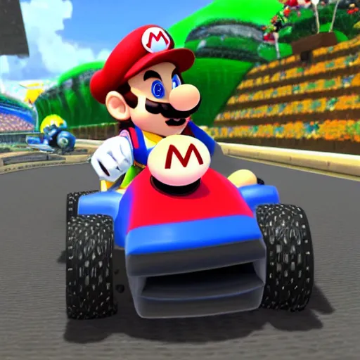 Image similar to franco in mario kart, circuit of the valley of the fallen