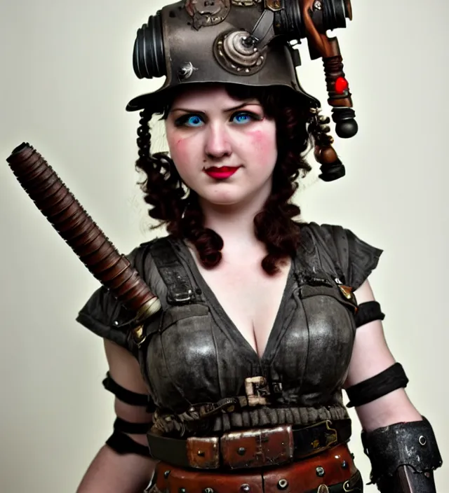 Image similar to full length photograph of a real - life very beautiful dieselpunk warrior. extremely detailed. dslr. 8 5 mm.