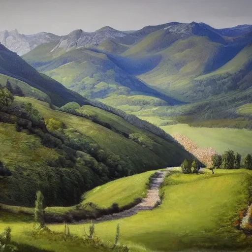 Prompt: A hyperrealistic landscape in France.