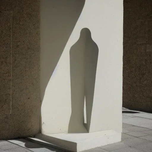 Prompt: surrealism sculpture by enrico ferrarini, the double shadow of a person divided