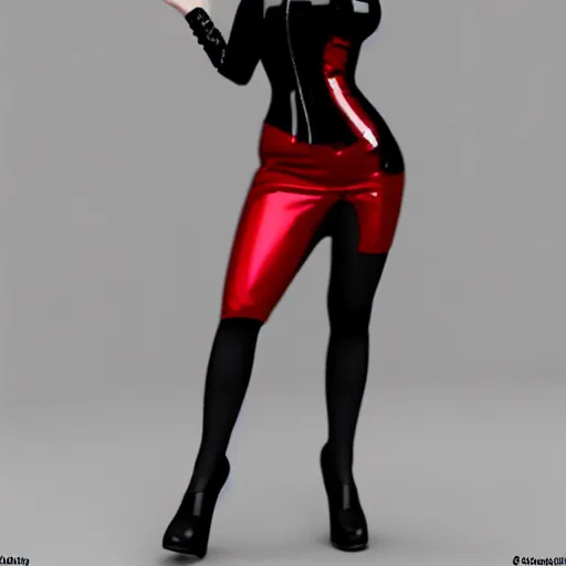 Image similar to a curvy feminine pale goth cutie with a thin waist in a regal tight red-black leather sequined outfit, cgsociety, photorealistic, sublime-comforting ambience, 16k, smooth, sharp focus, trending on ArtStation, volumetric lighting, fully clothed, worksafe