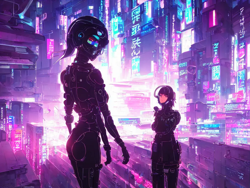Prompt: portrait anime visual futuristic female cyber police, on cyberpunk neon light tokyo rooftop, ssci - fi and fantasy, intricate and very beautiful, human structure, concept art, sharp focus, anime by simon stalenhag, rossdraws and magali villeneuve and liya nikorov and luxearte, frostine engine
