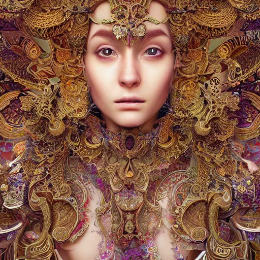 Image similar to wonderful princess of fractals, hyper detailed, background intricate and detailed, ornate 8 k gorgeous intricate detailed, octane render