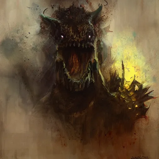 Image similar to painting of a cacodemon by jeremy mann