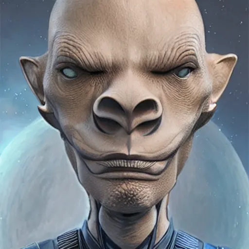 Prompt: bortus of the orville realistic