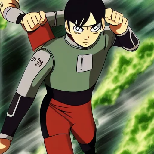 Prompt: rock lee going into the 8th gate