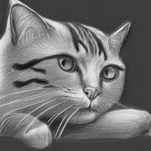 Prompt: drawing of a cat