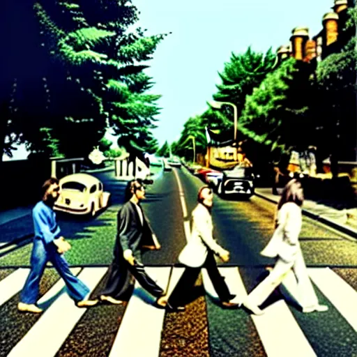 Prompt: abbey road by banksy,