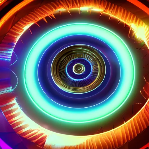 Image similar to psychedelic, spiral clock, black hole, octane render, unreal engine