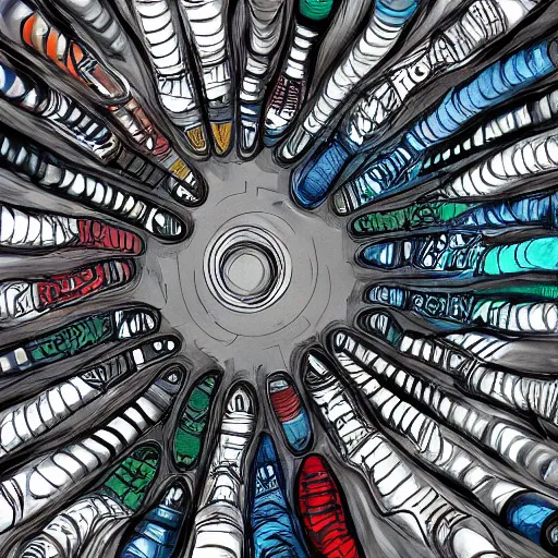 Image similar to 1 st person pov looking down at your shoes, digital art, detailed, trending in artstation