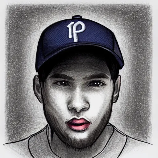 Image similar to a drawing of a person wearing a baseball cap, digital art by Yi Insang, featured on instagram, digital art, art on instagram, art, masterpiece