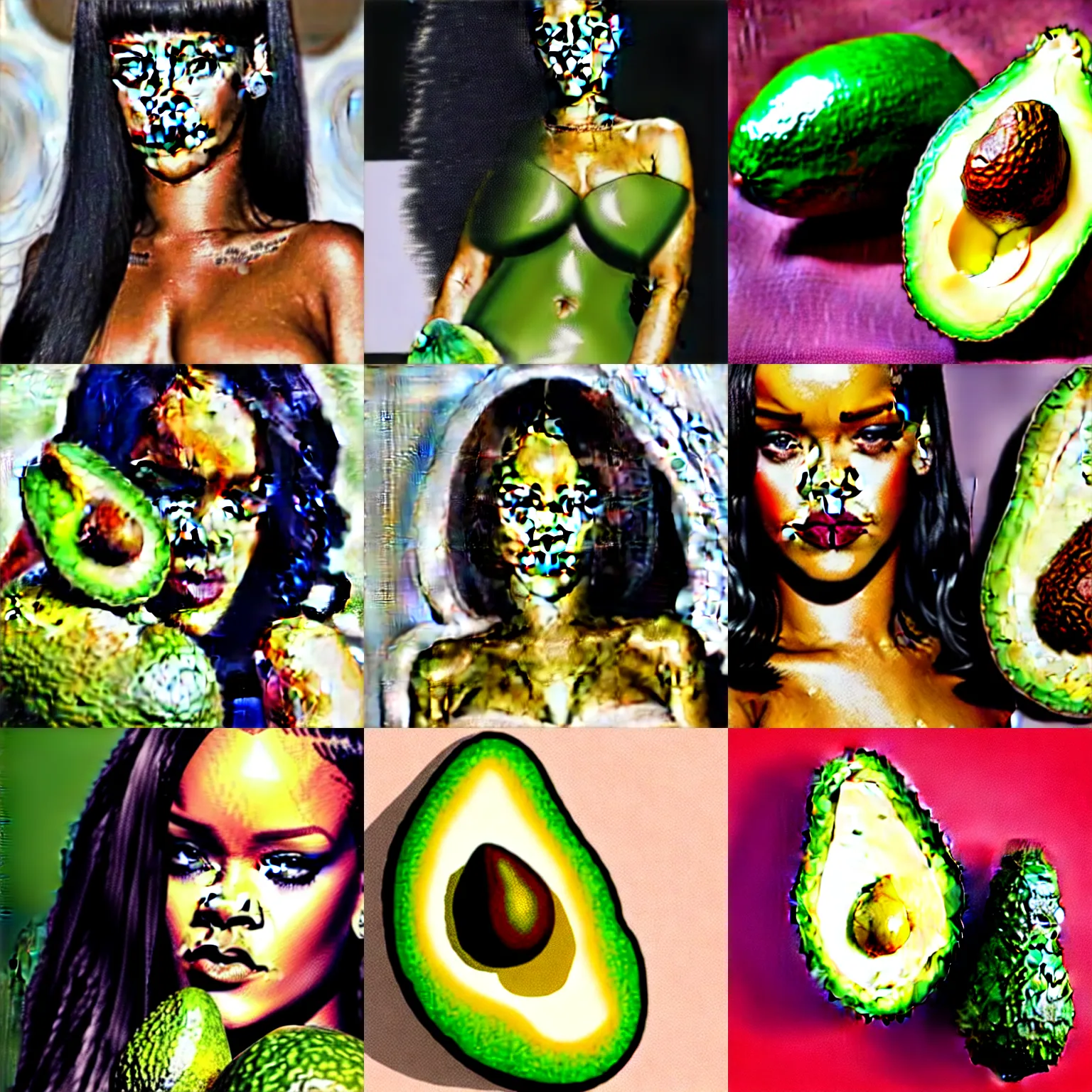 Image similar to rihanna as an avocado