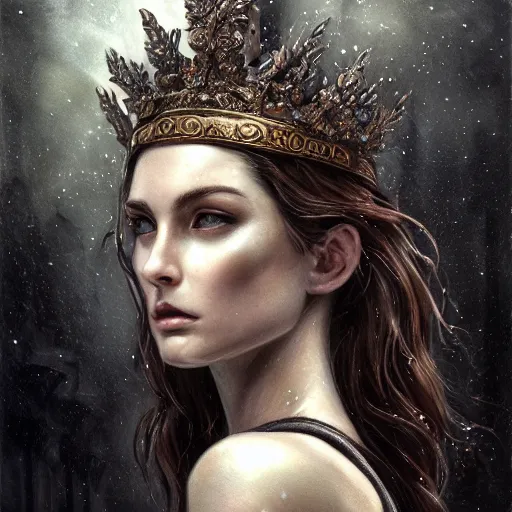 Image similar to Zeus at the gates of Olympus, cinematic lighting, lightning eyes, olive leaf crown, hyper-detailed, cgsociety, 8k, high resolution, in the style of Charlie Bowater, Tom Bagshaw, single face, symmetrical, headshot photography, insanely detailed and intricate, beautiful, elegant, watercolor, cinematic, portrait, Raphaelite, headroom, artstation, Pierre-Auguste Renoir