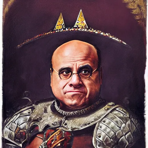 Image similar to portrait of Danny DeVito as a Spanish conquistador