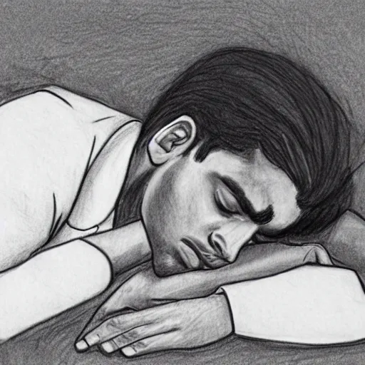Prompt: pencil sketch of vinod sleeping during an office meeting
