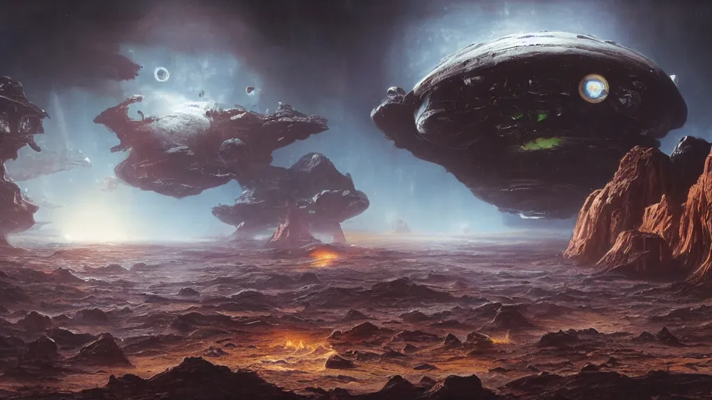 Image similar to alien planet, an empire in upheaval by arthur haas, cinematic matte painting